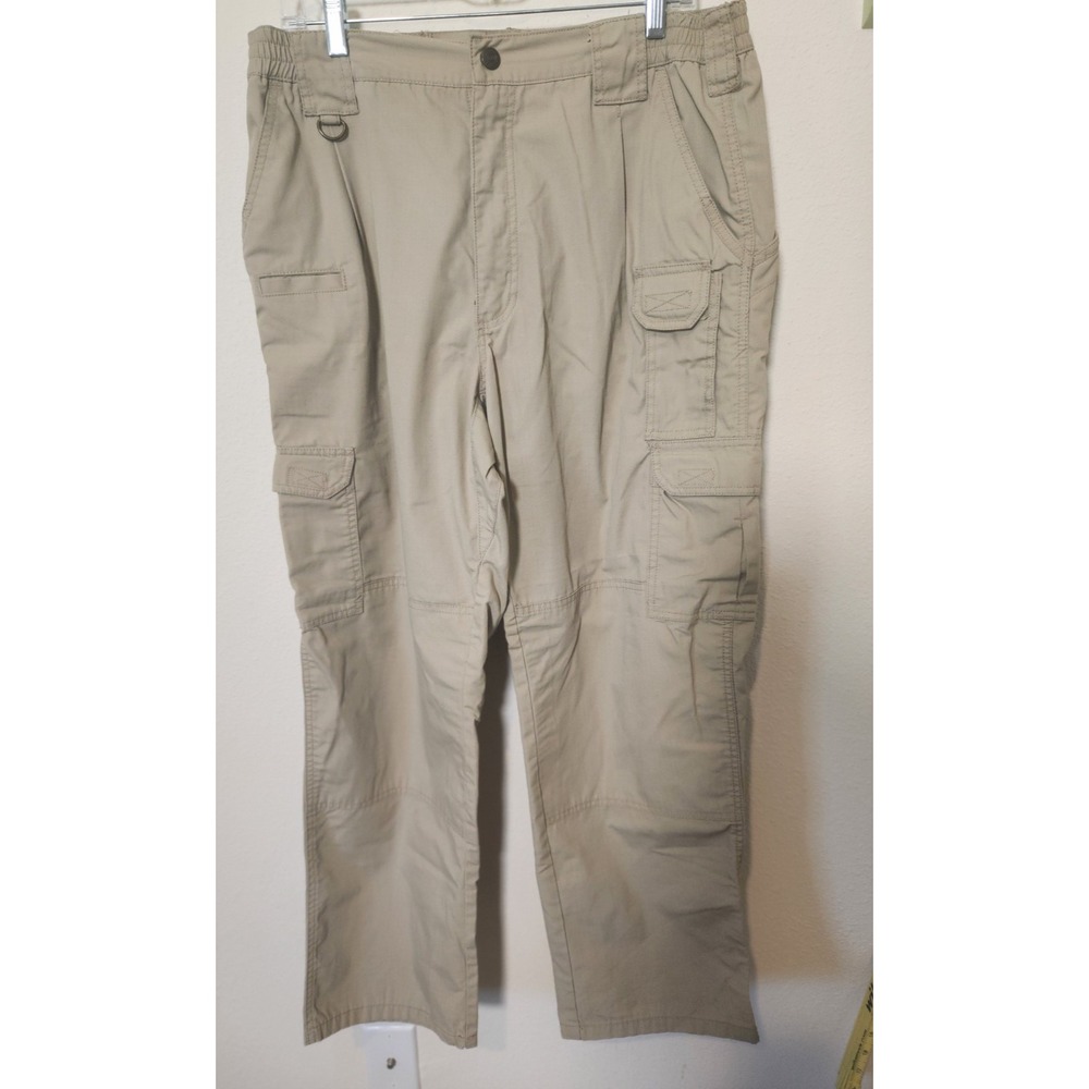 5.11 Tactical Series Cargo Military Pants Mens Khaki Elastic Waist 36x30 Pockets